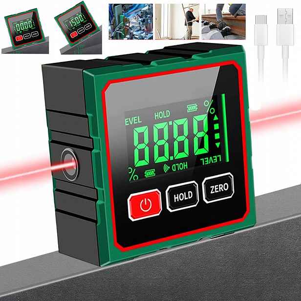 Laserový Digitální Elektronický Úhloměr, Multifunkční Inklinometr Usb