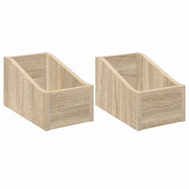 vidaXL Krabice na LP desky 2 ks Dub sonoma 18 x 32 x 18 cm