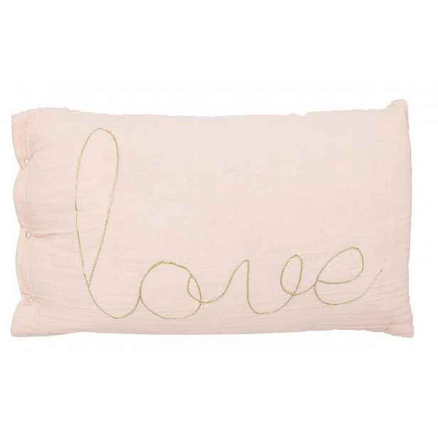 Dětský dekorační polštářek LOVE 50x30cm, růžový