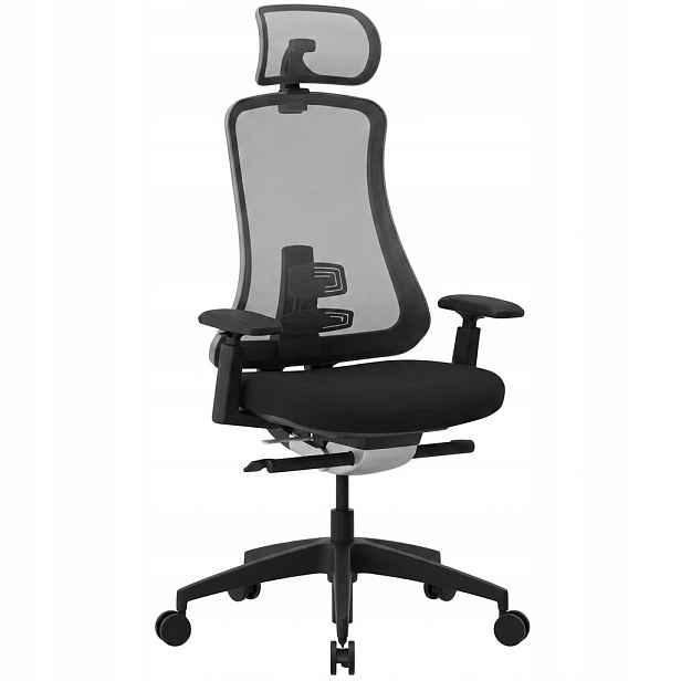 Ergonomická kancelářská židle Sheer-BB-HD-EU, 4D loketní opěrky, černá