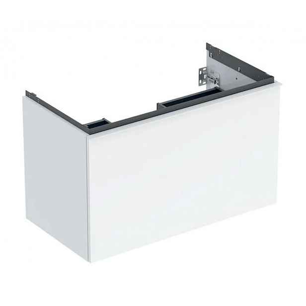 Geberit Acanto - Umyvadlová skříňka, 89x54x48 cm, 2 zásuvky, lesklá bílá 503.005.01.1