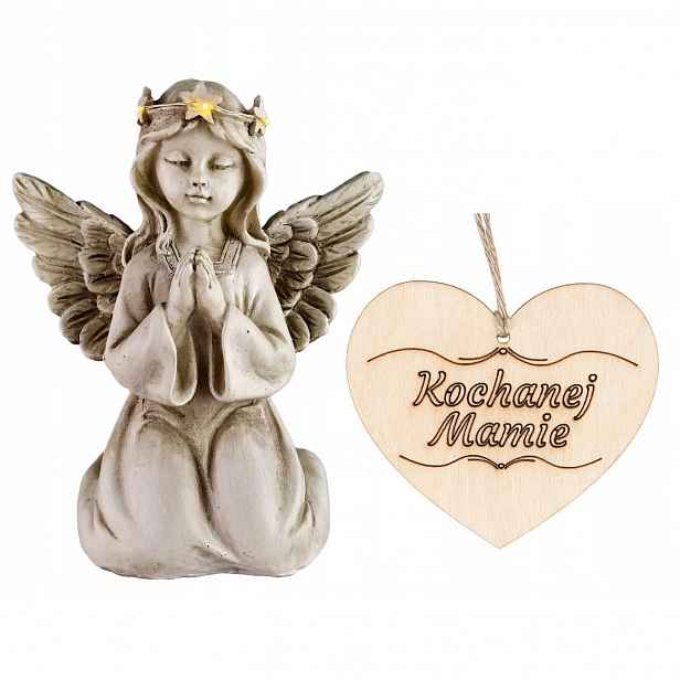 Hřbitovní Svíčka Anděl strážný klečící svítící koruna do zahrady nebo na hrob Máme 18 CM