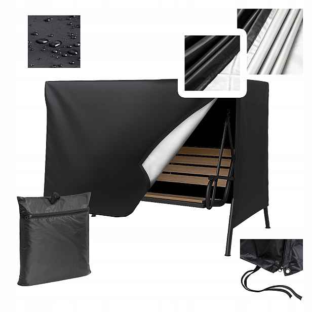 Obal na zahradní houpačku 227 x 155 cm voděodolný Uv se zámkem