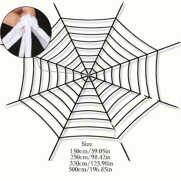 TEMU 1 ks Realistická plyšová dekorace s pavučinou a lepicími pavučkami vhodná pro /venkovní halloweenskou párty, nástěnná dekorace s pavouky -