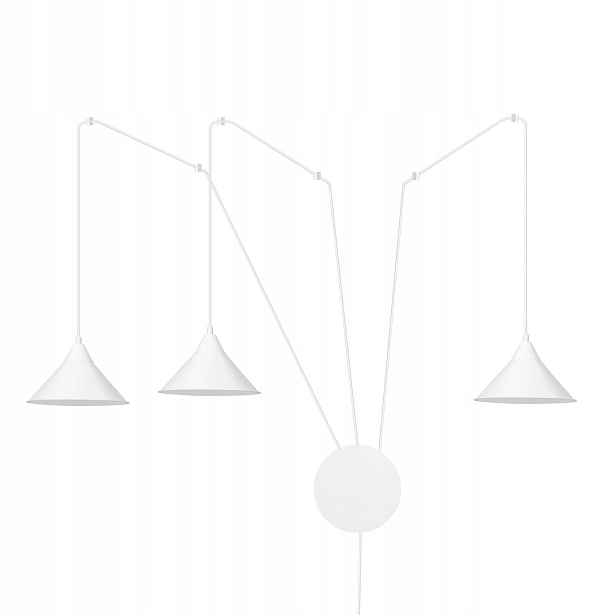 Závěsná lampa Abramo 3 White, moderní, loftová, bílá