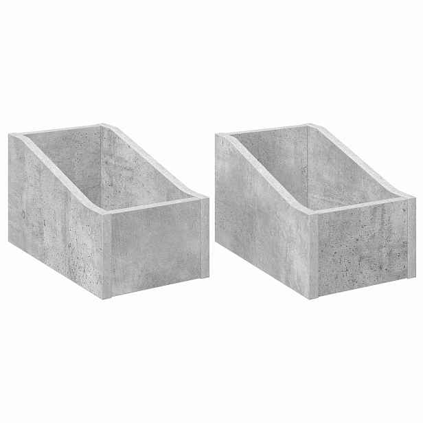 vidaXL Krabice na LP desky 2 ks Betonově šedá 18 x 32 x 18 cm