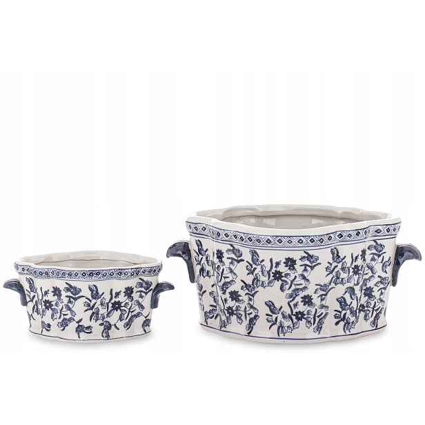 2 ks komplet Váza květináč bílá obal stylová porcelánová dekorace
