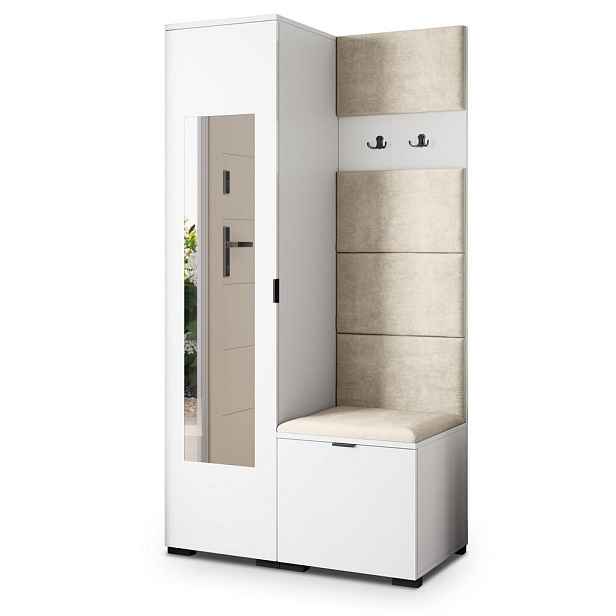 MASSENO MODERNÍ PŘEDSÍŇOVÁ SKŘÍŇ VIRA, 95/181/51 cm, bílá