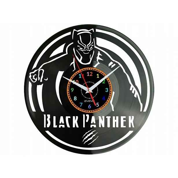 Black Panther Nástěnné hodiny Vinylová deska Moderní dekorativní jako dárek