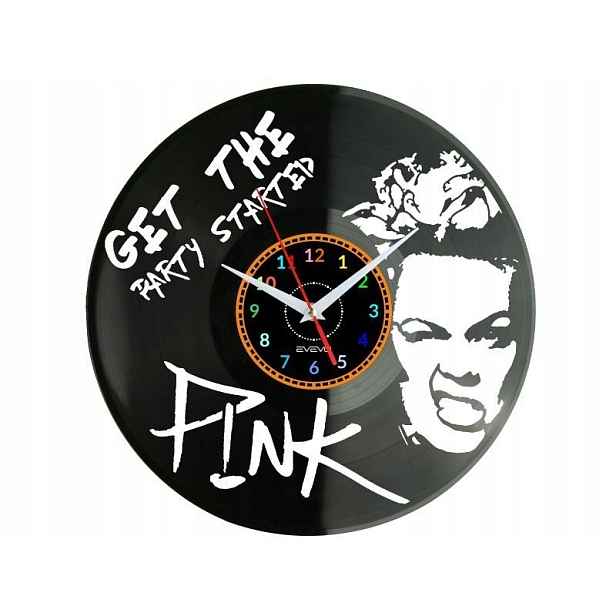 Pink Dárek Originální dekorace do domu Hodiny z vinylové desky