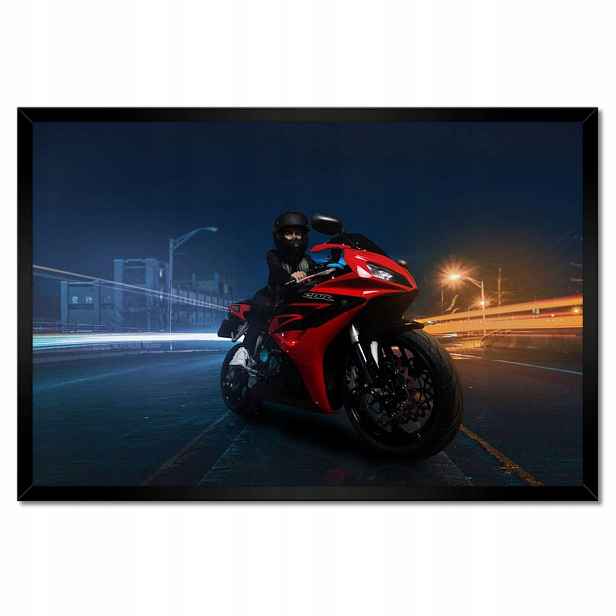 Plakáty v rámu 60x40 Červený motocyklový závodník