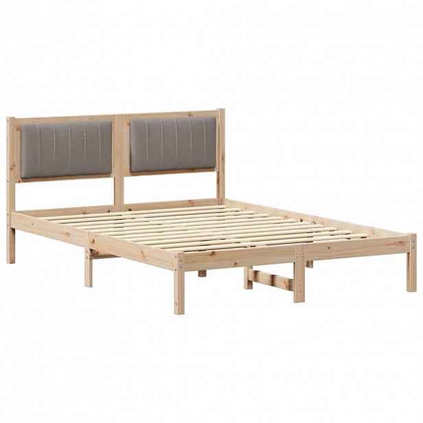 vidaXL Rám postele s čalouněným čelem s čelo Taupe 120 x 190 cm