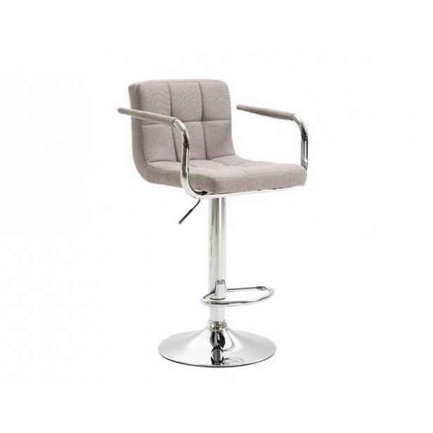 Barová židle LEORA 2 NEW, šedohnědá taupe látka/chrom - 52 cm