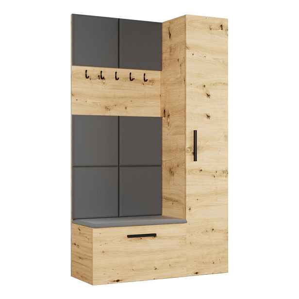 MASSENO MODERNÍ PŘEDSÍŇOVÁ SESTAVA MODULO, 120,6/204/40 cm, dub Artisan