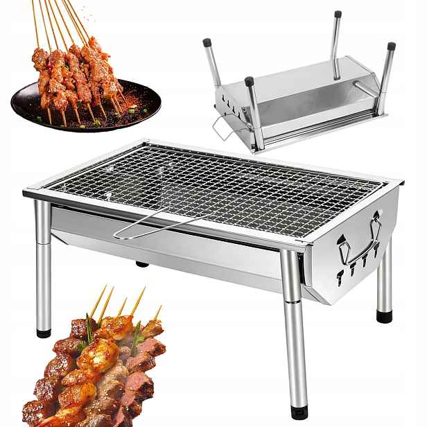 Skládací Přenosný Gril Na Uhlí Pro Zahradu, Turistiku, Piknik, Malý 40CM