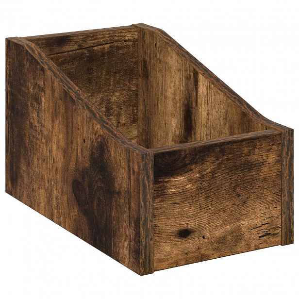 vidaXL Krabice na LP desky Kouřový dub 18 x 32 x 18 cm