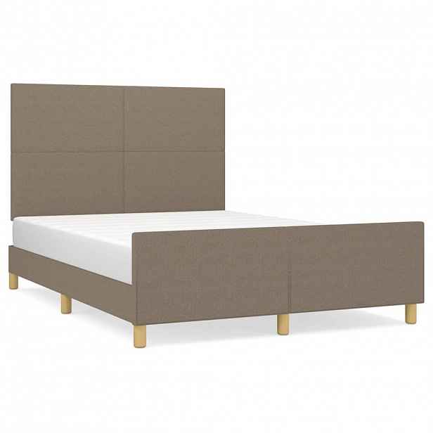 vidaXL Rám postele bez matrace taupe 140 x 200 cm textil
