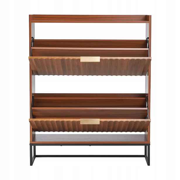 Skříň na boty organizér premium 2 klopy hnědá 80 x 24 x 100 cm stabilní