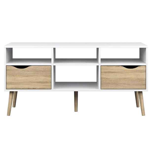 Falco TV stolek Retro 391 bílá/dub
