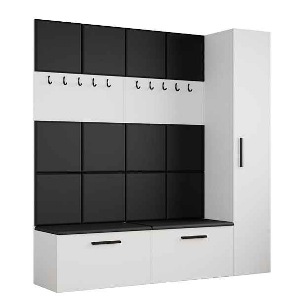 MASSENO MODERNÍ PŘEDSÍŇOVÁ SESTAVA MODULO, 201,2/204/40 cm, bílá
