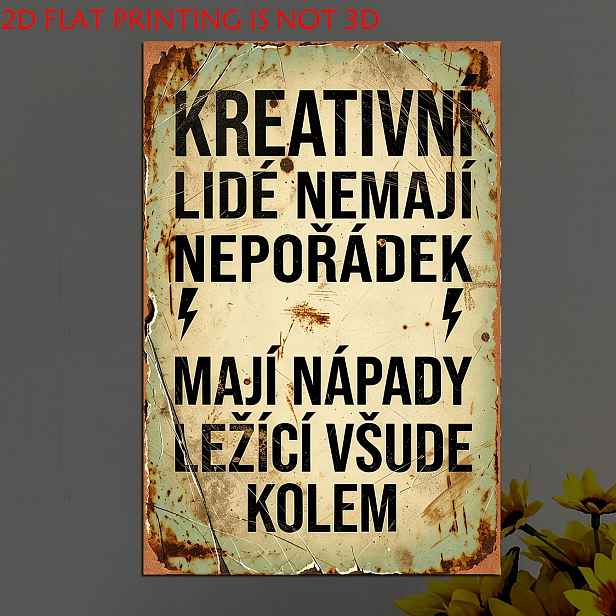 TEMU 2D Plochá, Vintage Česká Dřevěná Nástěnná Plaketa s Citátem, 2D Plochá Retro Dekorační Cedule pro Domácí Kancelář, Studovnu, Kreativní Nápad na
