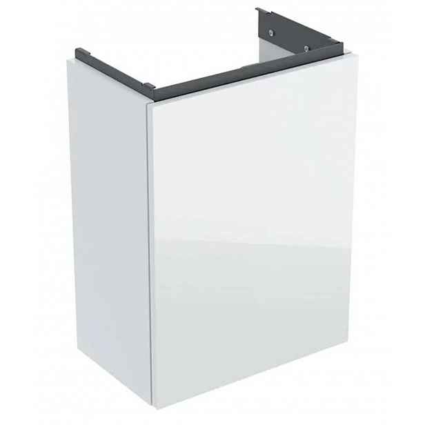 Geberit Acanto - Umyvadlová skříňka, 54x39x25 cm, 1 dvířka, panty L/P, sklo/bílá 503.001.01.2