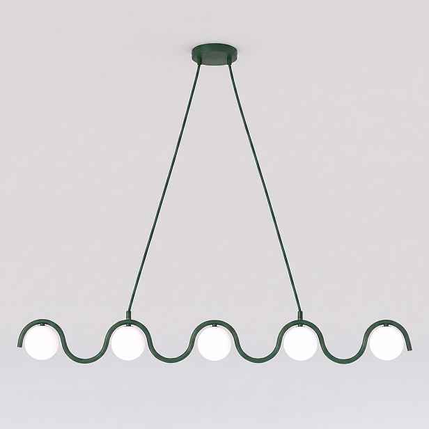 Závěsná lampa Sinus 5-bodová olivová 120 cm G9 Led