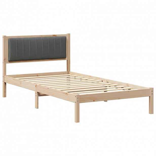 vidaXL Rám postele s čalouněným čelem s čelo Tmavě šedá 100 x 200 cm