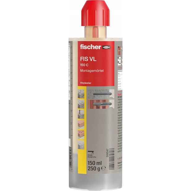 Injekční malta Fis VL 150 C Set 145 ml, sada Fischer 10 Ks