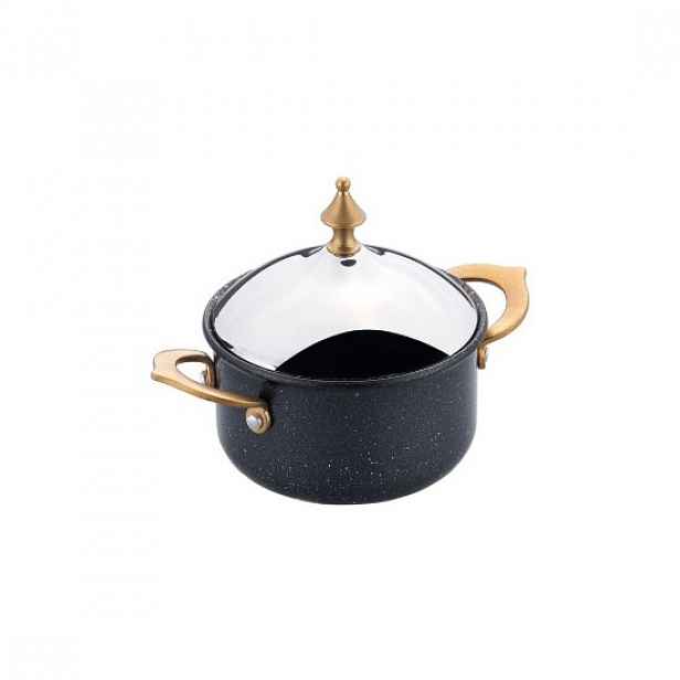 Pánev s poklicí, hliník, 10cm/0,45L, "Hanedan", černá - Korkmaz