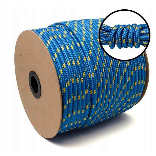 Polypropylenové lano Pletená šňůra Silná 12 mm 50 M Modrá Odolná