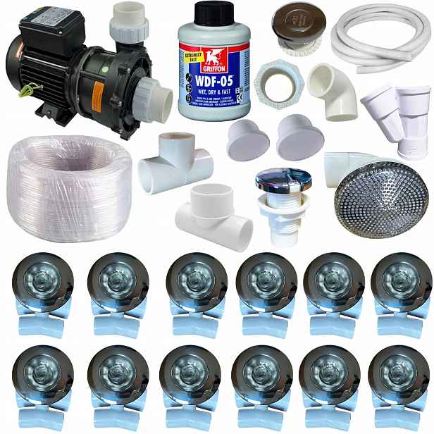 Sada Pro Hydromasáž Čerpadlo 1500W 12 Trysek pro montáž do vany Jacuzzi Bali