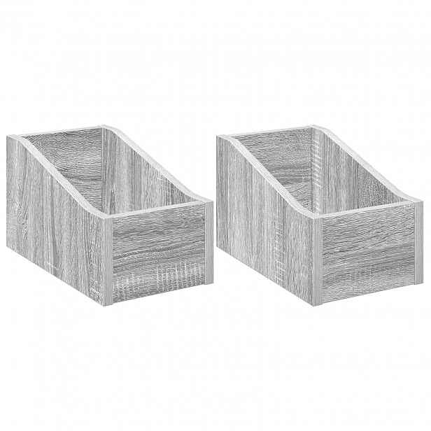 vidaXL Krabice na LP desky 2 ks Šedý Sonoma 18 x 32 x 18 cm