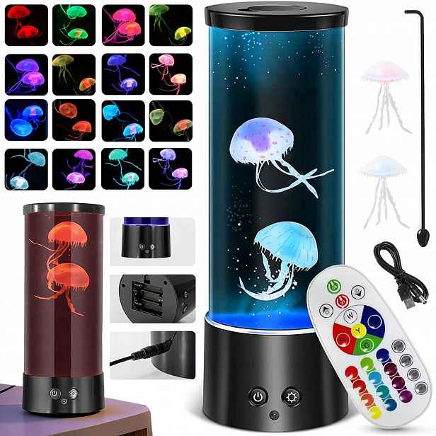 Dekorativní Lampa Medúza Led Usb Efekt Plovoucích Medúz 17 Barev 4 Režimy