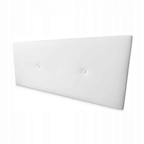 Polstrovaná opěrka hlavy z umělé kůže velikost 90 x 60 cm (postel 80) bílá