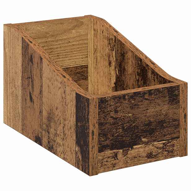 vidaXL Krabice na LP desky Staré dřevo 18 x 32 x 18 cm