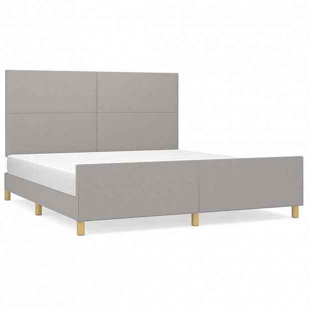 vidaXL Rám postele bez matrace světle šedý 160 x 200 cm textil