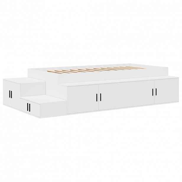 vidaXL Rám postele s úložným prostorem Bílá 80 cm Kompozitní dřevo