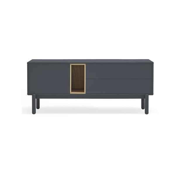 Tmavě šedý TV stolek 140x56 cm Corvo - Teulat