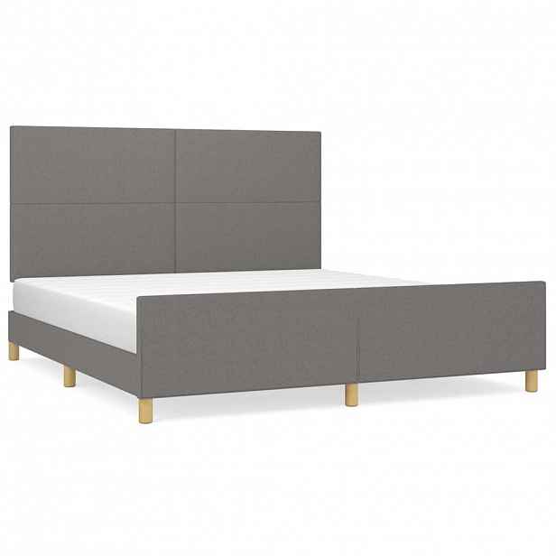 vidaXL Rám postele bez matrace tmavě šedý 160 x 200 cm textil