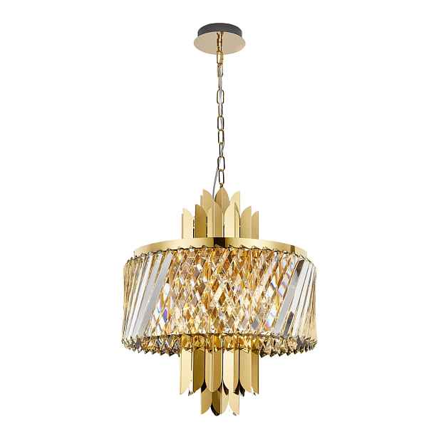 Zlatý lustr s glamour krystaly do ložnice obývacího pokoje 43 cm Milagro