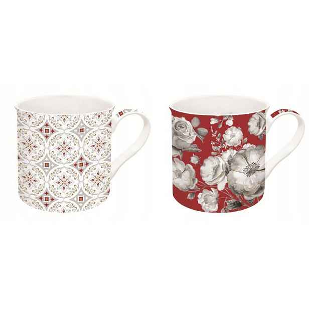 Porcelánové Hrnky Trend & Colours červená barva Set 2 x Hrnek