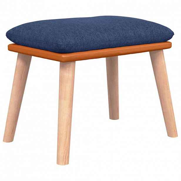 vidaXL Podnožka modrá 45x29,5x35 cm textil a umělá kůže