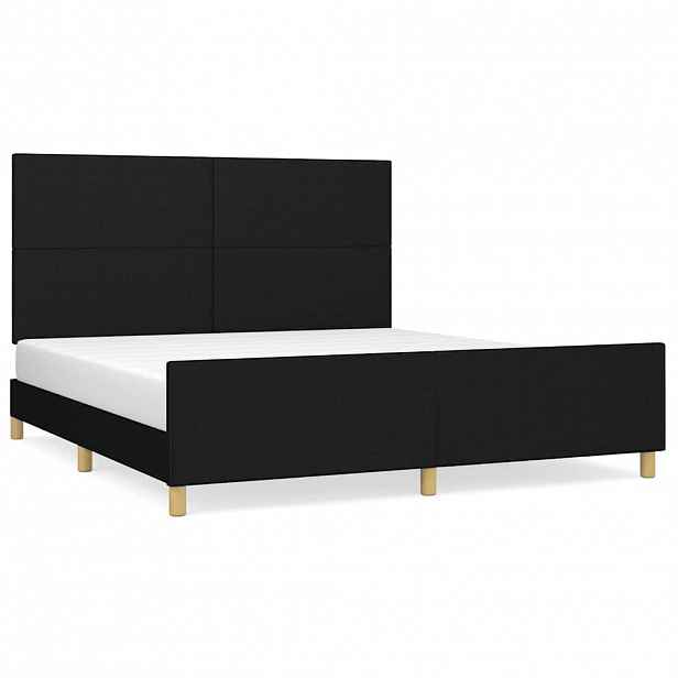 vidaXL Rám postele bez matrace černý 160 x 200 cm textil