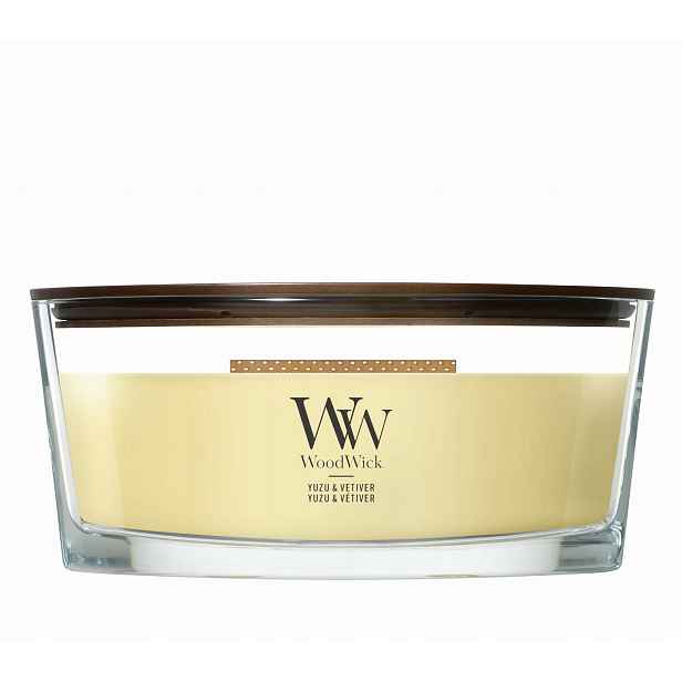 Vonná svíčka elipsa WoodWick Yuzu & Vetiver