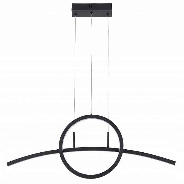 Závěsná Led lampa moderní černá s kroužkem a lištou 80 cm 4000K Reality