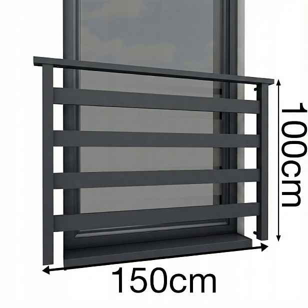 Francouzská okenní zábradlí hliníková 150 cm 7016