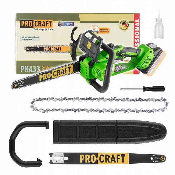 Aku řetězová pila Procraft PKA33 (bez baterie a nabíječky), PKA33-BB