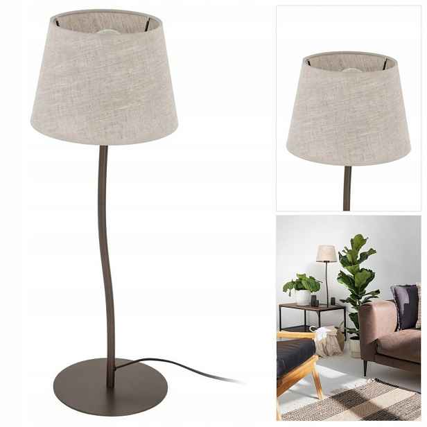 Hnědá stolní lampa Nicola je moderní do ložnice u postele Tk Lighting