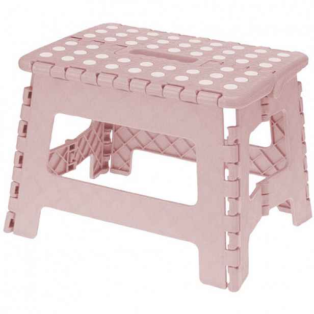 Plastová skládací stolička s ABS Nina růžová, 29 x 22 x 22 cm